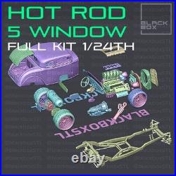 116 Scale 5 Window Coupe Hot Rod Full Model Kit-Unnasembled & Unpainted