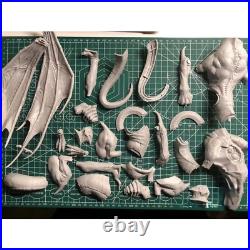 135mm Resin Model Kit King of the Night Dragons +5 people Fantasy Unpainted