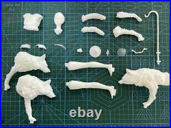 190mm Resin Figure Model Kit Girl And Wolves Unpainted Unassambled