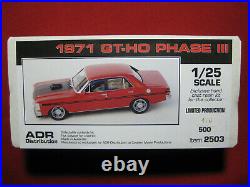 1971 Ford Falcon XY GTHO Phase III Aussie Made 1/25 Kit Rare Muscle Car GT-HO 3