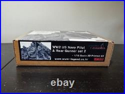 1/18 Legend Production WW2 US Navy Pilot & Rear Gunner Set 2 #LF1809