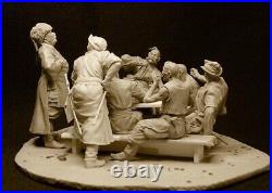 1/24 Resin Figures Writting a Letter 7 Figures WithScene Unassembled Unpainted