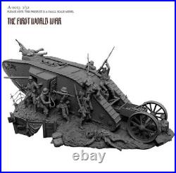 1/32 World War Soldiers Tank Platform Resin Figure Model Kit Unassembled Toy