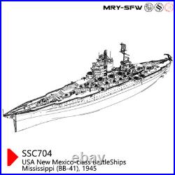 1/350 Model USS New Mexico Class Mississippi (BB-41) 1945 Battleship Full Hull