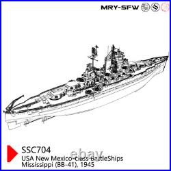 1/350 Model USS New Mexico Class Mississippi (BB-41) 1945 Battleship Full Hull
