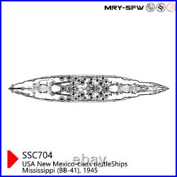 1/350 Model USS New Mexico Class Mississippi (BB-41) 1945 Battleship Full Hull