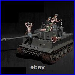 1/35 Resin Figure Unpainted Model Kit 5 Sexy Soldiers + Tank Unassembled Toy NEW