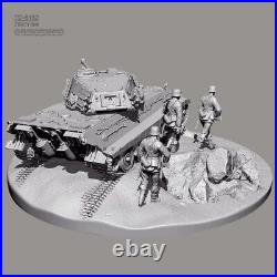 1/35 resin figure model Kit 3D printing of WW II tanks and soldiers Unassembled