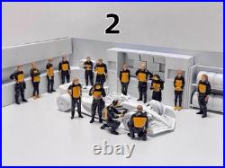 1/43 F1 Pit Crew Figures Set Resin Hand Painted 15pcs Formula Racing Diorama