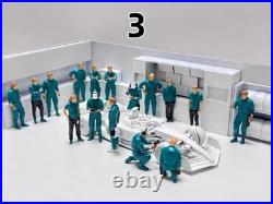 1/43 F1 Pit Crew Figures Set Resin Hand Painted 15pcs Formula Racing Diorama