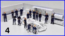 1/43 F1 Pit Crew Figures Set Resin Hand Painted 15pcs Formula Racing Diorama