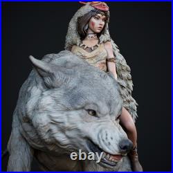 1/4 Princess Mononoke Painted 3D Printed 12K Figure Statue Resin Model Kit