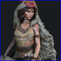 1/4 Princess Mononoke Painted 3D Printed 12K Figure Statue Resin Model Kit