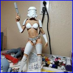 1/6 30cm Star Wars Female Stormtrooper and R2-D2 Resin Figure Model Kit Unpaint