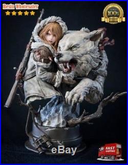 1/6 Anime Girl with Wolf Cartoon Assembly Hobby Toys Resin Model Kit Unpainted