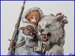 1/6 Anime Girl with Wolf Cartoon Assembly Hobby Toys Resin Model Kit Unpainted