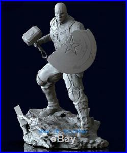 1/6 Scale Captain America Statue Resin Model Kits Unpainted 3D Printing 4 Heads