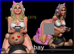 1/8 1/6 Gamer Girl 3D Print GK Figure Model Kit Unpainted Unassembled Garage Kit