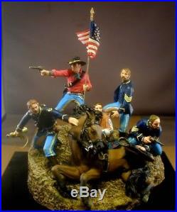 75mm 7th Cavalry Myles Keogh Comanche Vignette Little Big Horn Custer Painted