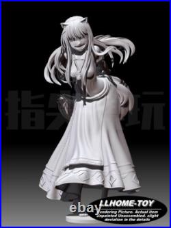 Anime Holo lovely Wolf Girl Resin 3D Print GK Kit Figure DIY Model Unpainted
