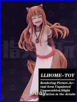 Anime Holo lovely Wolf Girl Resin 3D Print GK Kit Figure DIY Model Unpainted