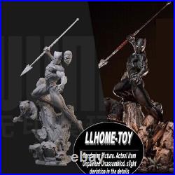 Anime Superhero Black Panther Battle Resin 3D Print GK Figure DIY Model