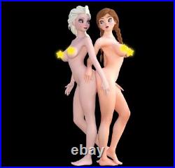 Anna, Elsa Nude High Quality Resin Printed Model. Highly Collectable