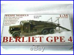 BERLIET GPE 4 tank transporter Wespe Models 135 SCALE resin kit cleaned 35049