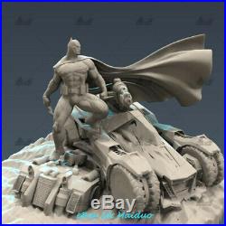 Batman Batmobile Unpainted Resin Kits Model GK Statue 3D Print 30cm New