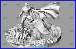 Batman Batmobile Unpainted Resin Kits Model GK Statue 3D Print 30cm New