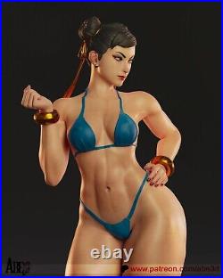 Bikini Chun Li Street Fighter 3d Resin Model Kit 90mm- 1/4 Scales