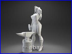 Blacksmith Anime Sexy Girl Unpainted Unassembled 3D printed Resin Model Kit NSFW
