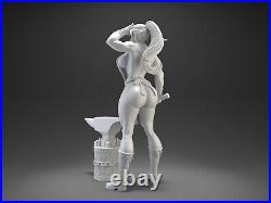 Blacksmith Anime Sexy Girl Unpainted Unassembled 3D printed Resin Model Kit NSFW