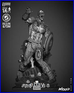 Captain America Zombie Resin Sculpture Statue Model Kit Unpainted/Unassembled