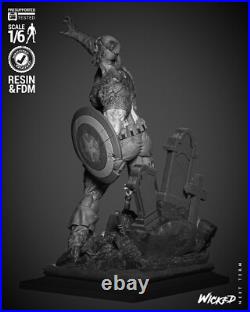 Captain America Zombie Resin Sculpture Statue Model Kit Unpainted/Unassembled