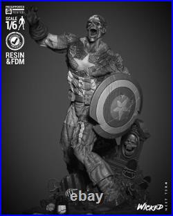 Captain America Zombie Resin Sculpture Statue Model Kit Unpainted/Unassembled