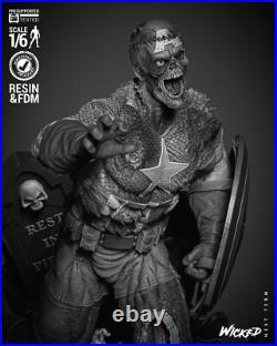 Captain America Zombie Resin Sculpture Statue Model Kit Unpainted/Unassembled