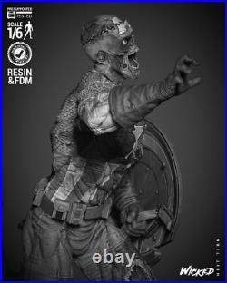 Captain America Zombie Resin Sculpture Statue Model Kit Unpainted/Unassembled