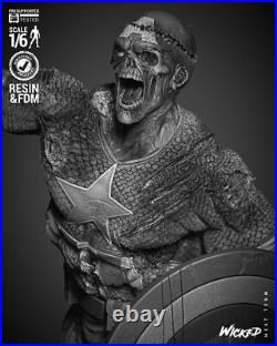 Captain America Zombie Resin Sculpture Statue Model Kit Unpainted/Unassembled