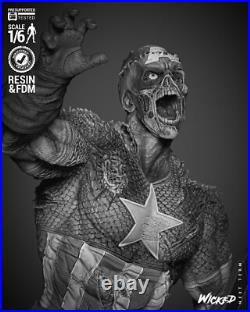 Captain America Zombie Resin Sculpture Statue Model Kit Unpainted/Unassembled