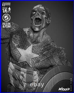Captain America Zombie Resin Sculpture Statue Model Kit Unpainted/Unassembled