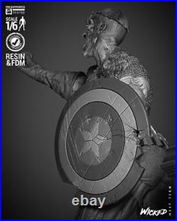 Captain America Zombie Resin Sculpture Statue Model Kit Unpainted/Unassembled