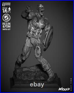 Captain America Zombie Resin Sculpture Statue Model Kit Unpainted/Unassembled