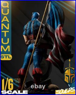 Captain America flag Sculpture Statue Model Kit Unpainted/Unassembled