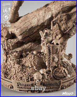 Captain Barbossa 3D Printed Figure, Unpainted Black Pearl Pirate Model Kit