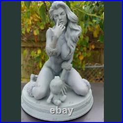 Cat Woman Unpainted Resin Kits Model GK Figurine Statue 3D Print 1/4 13in