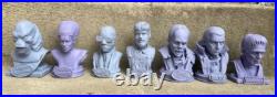 Custom Universal Monsters 7 PACK MONSTER BUSTS! RESIN! UNPAINTED! US SHIPPING