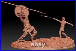 David & Goliath Resin Sculpture Statue Model Kit Unpainted/Unassembled