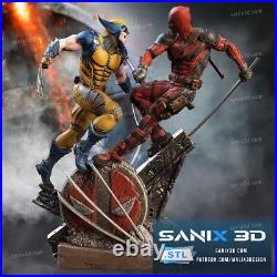 Deadpool vs Wolverine resin scale model kit unpainted 3d print