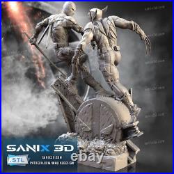 Deadpool vs Wolverine resin scale model kit unpainted 3d print